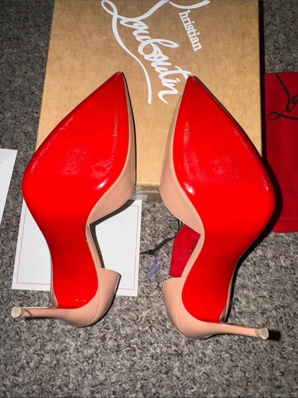 Christian Louboutin Blush Patent Leather Pointed-Toe Pumps